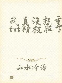 我真没想重生啊txt精校版下载