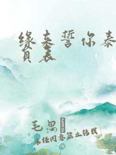 缘来誓你泰剧演员表