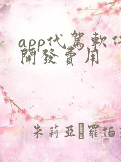 app代驾软件开发费用