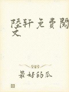 陆轩免费阅读全文