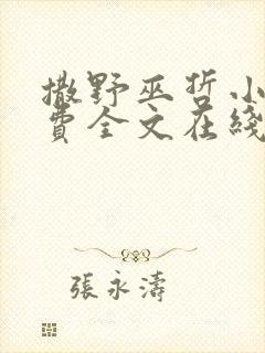 撒野巫哲小说免费全文在线