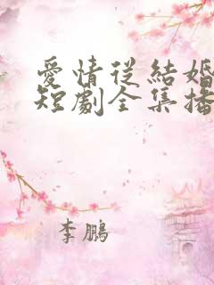 爱情从结婚开始短剧全集播放