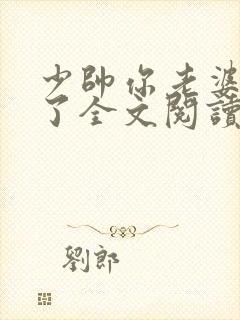 少帅你老婆又跑了全文阅读全文