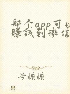 哪个app可以赚钱到微信