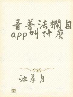 看普法栏目剧的app叫什么