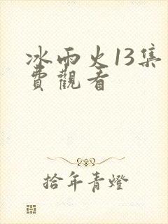 冰雨火13集免费观看