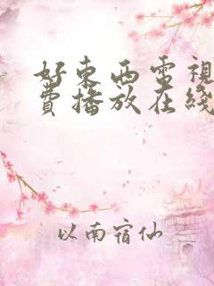 好东西电视剧免费播放在线观看