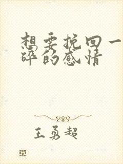 想要挽回一段破碎的感情