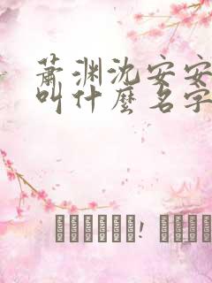 萧渊沈安安小说叫什么名字