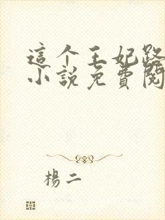 这个王妃路子野小说免费阅读