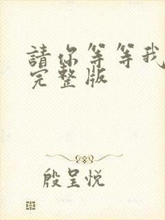 请你等等我原唱完整版