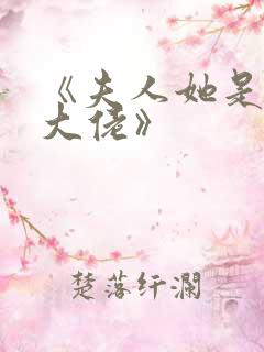 《夫人她是满级大佬》