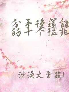 分手后还能挽回的十个征兆