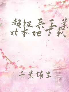 超级兵王叶谦txt本地下载