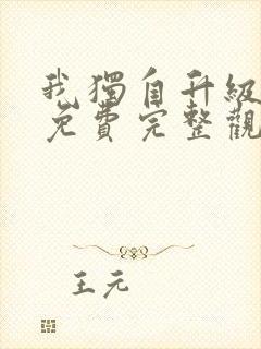 我独自升级动漫免费完整观看