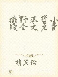 撒野巫哲小说在线全文免费阅读