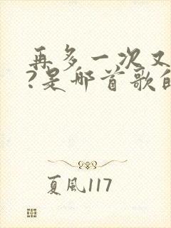 再多一次又如何?是哪首歌的歌词?