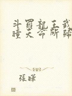 斗罗龙王武魂重瞳天命所归