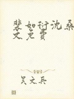 裴如衍沈桑宁全文免费