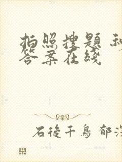 拍照搜题 秒出答案在线