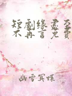 短剧缘尽至此爱不再言免费观看