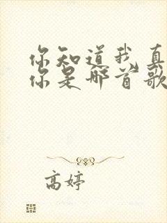 你知道我真的爱你是哪首歌的歌词