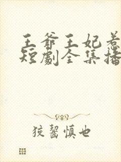 王爷王妃惹不得短剧全集播放