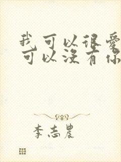 我可以很爱你也可以没有你歌词