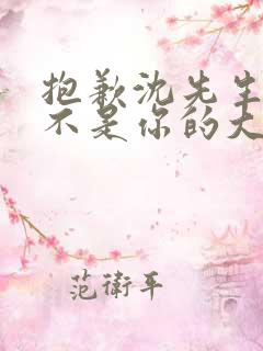 抱歉沈先生孩子不是你的大结局