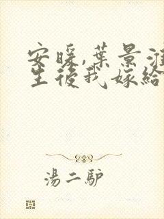 安暖,叶景淮重生后我嫁给了渣男的死对头