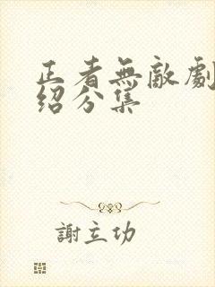 正者无敌剧情介绍分集