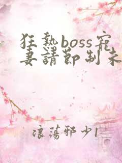 狂热boss宠妻请节制未删减
