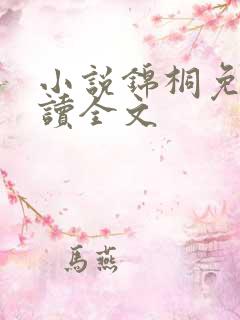 小说锦桐免费阅读全文