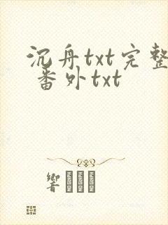 沉舟txt完整 番外txt