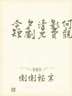 今夕清影何处寻短剧免费观看在线