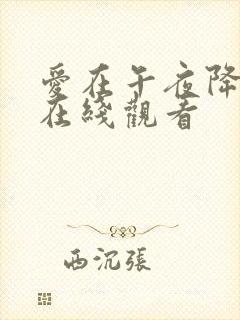 爱在午夜降临前在线观看