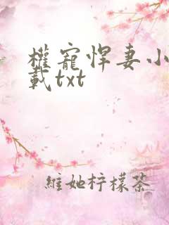 权宠悍妻小说下载txt