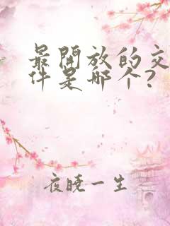 最开放的交友软件是哪个?