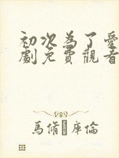 初次为了爱电视剧免费观看韩剧