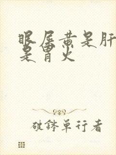 眼屎黄是肝火还是胃火