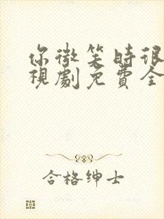 你微笑时很美电视剧免费全集高清