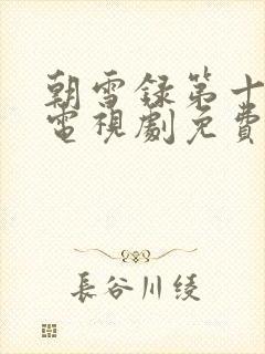 朝雪录第十三集电视剧免费观看全集高清