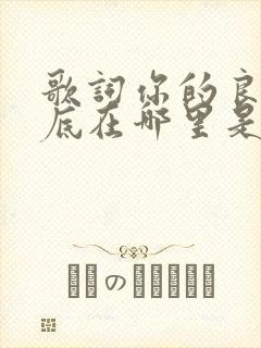 歌词你的良心到底在哪里是什么歌