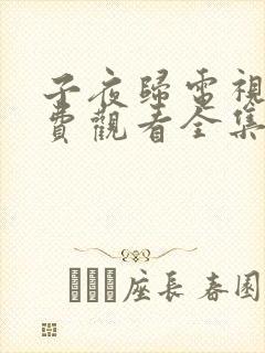 子夜归电视剧免费观看全集高清24