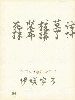 死装校草活该被抹布讲了什么