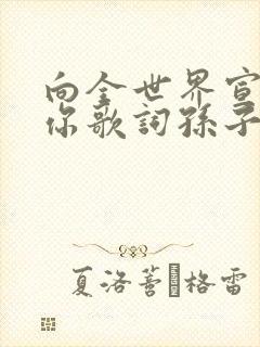 向全世界宣布爱你歌词孙子涵