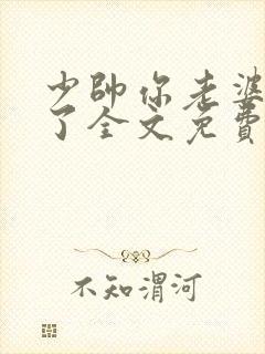 少帅你老婆又跑了全文免费阅读无弹窗