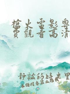 枪火电影粤语免费观看高清