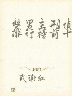 双男主刑侦小说排行榜前十名