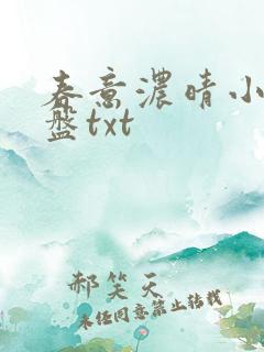 春意浓晴小说网盘txt